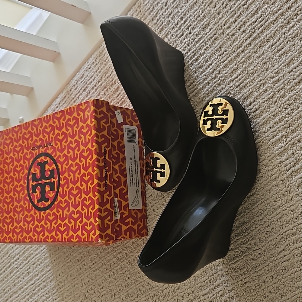 Tory Burch Sophie Wedge black/gold